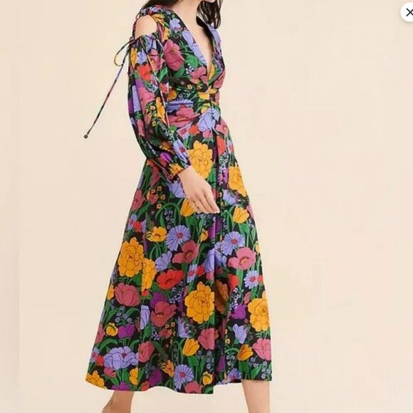 FARM Rio Bucolic Garden Sleeve Cut Out Dress - Picture 3 of 15